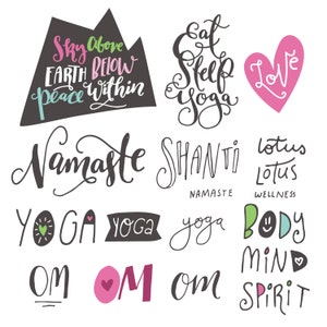 Citations de yoga - Lotus Flowers Clipart, Yoga Clipart, Yoga, Clipart, ClipArt, Yoga SVG, Lotus, Namaste, Om, Paix, Zen, SVG, Vector, Télécharger