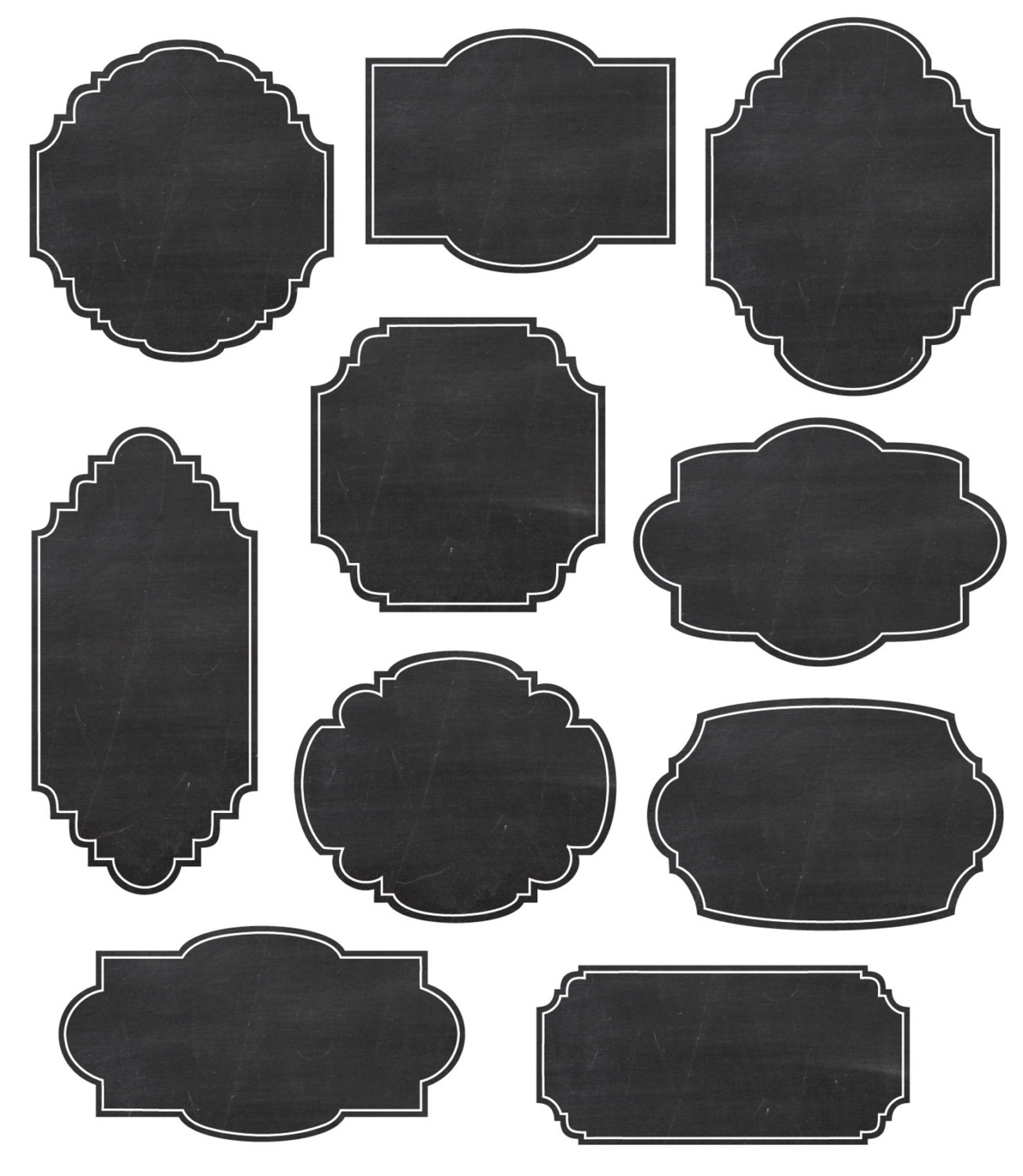 Chalkboard Labels Clip Art // Digital Frames // Vector EPS Etsy