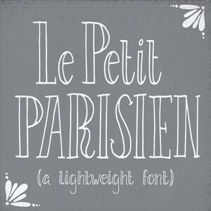 Le Petit Parisien Light Font, Digital Font Download, Hand Drawn Font, Handwritten Font, Fonts, Cute Font, TTF, True Type Font, Download