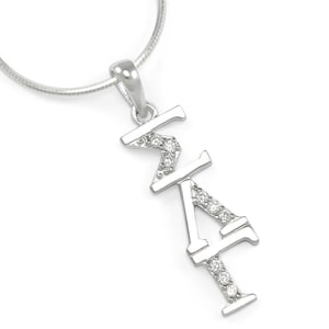 Sigma Lambda Gamma Sterling Silver Lavaliere set with simulated Diamonds // ΣΛΓ Sorority Jewelry // Sorority Gifts // Gifts For Her // Greek