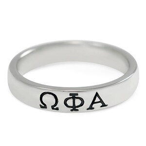 Omega Phi Alpha Sterling Silver Skinny Band Ring // ΩΦΑ Sorority Jewelry // Sorority Ring // Gifts for Her // Sorority Gifts // Graduation