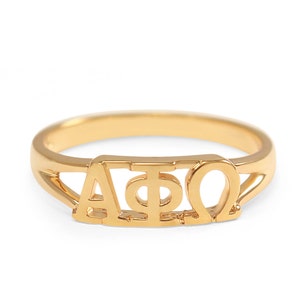 Alpha Phi Omega Sunshine 14k Gold plated Ring / ΑΦΩ Co Ed Fraternity / Gold Rings / Jewelry and Accessories / Gold Style / Gifts for Her /