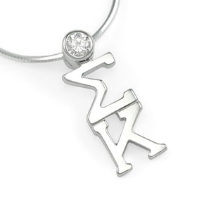 Sigma Kappa sterlingzilveren lavalier met helder kristal // vrouwenclubsieraden // Cadeaus voor haar // vrouwenclubketting // vrouwenclub