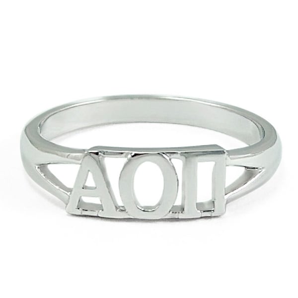 Alpha Omicron Pi Sterling Silver Ring // ΑΟΠ Sorority jewelry // Gifts for Her // Big and Little gift // Greek life // aoii // Sorority Ring