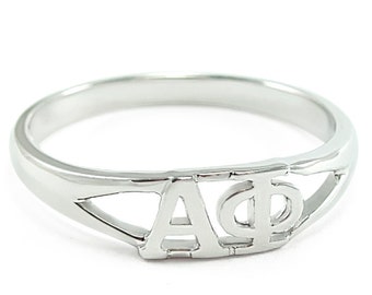 Alpha Phi Sterling Silver Ring with Cut-Out Letters // ΑΦ Sorority Jewelry // Sorority Rings  // Greek Letter Accessories // Gifts for Her