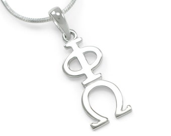 Phi Omega Sorority Sterling Silver Lavaliere Pendant // ΦΩ Sorority Jewelry // Sorority Gifts // Sorority necklace // Big and Little gifts