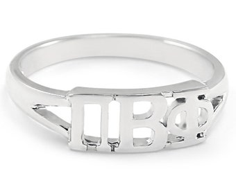 Pi Beta Phi Ring Sorority Sister, Hand Stamped Jewelry Custom Sorority Jewelry Sorority Gift Heart Ring Sorority Ring