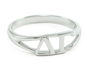 Anillo de plata de ley Delta Gamma // • Joyería de la hermandad // Regalos de hermandad // Anillos de hermandad // Cartas griegas // Vida griega // Regalos para ella