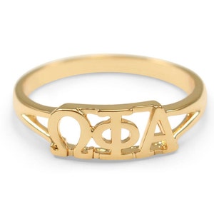 Omega Phi Alpha Sunshine Gold plated Ring // ΩΦΑ Sorority Jewelry // Sorority Gifts // Sorority Rings // Big & Little Gifts // Gifts for Her