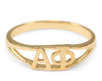 Alpha Phi Sunshine Gold plated Ring // ΑΦ Sorority jewelry // Sorority Gifts // Initiation Gifts // Big and Little Gifts // College sorority