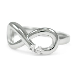 Alpha Phi Sterling Silber Unendlichkeitsringe 100% Sororitätsringe , Unendlichkeitsringe , Unendlichkeitsringe , Unendlichkeitsringe , Große und kleine Geschenke