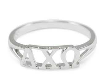Alpha Chi Omega Sterling Silver Ring // ΑΟΠ Jewelry // Sorority Jewelry // Sorority ring // Gifts for her // Big and Little gifts // Greek