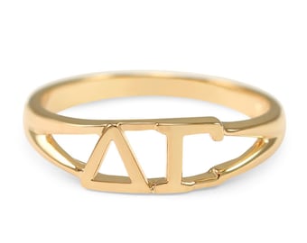 Delta Gamma Sunshine Gold plated Ring / ΔΓ Sorority jewelry / Sorority Gifts / Initiation Gifts / Big and Little Gifts / College sorority