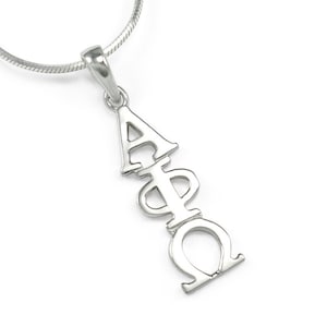 Alpha Phi Omega Sterling Silver Lavaliere // ΑΦΩ Sorority Jewelry // Regalos de hermandad // Regalos para ella // Accesorios griegos // Lavaliere griego