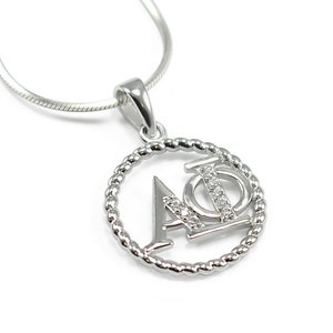 Alpha Phi Sorority Circular Pendant with CZs  // Sorority Jewelry // Sorority Letters // Sorority Gifts // Recruitment // Gifts for Her