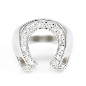 Sterling Silver Omega Ring with 20 Stones