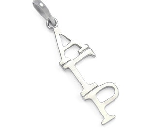 Alpha Gamma Rho 14k Solid White Gold Pendant // ΑΓP Fraternity Jewelry // Sweetheart necklace // Solid Gold // Real Gold