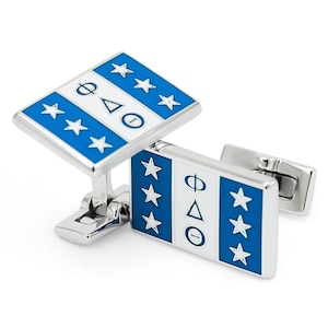 Phi Delta Theta Cuff Links (Silver) // ΦΔΘ Fraternity Accessories //  Fraternity gifts // Gifts for Him // Fraternity Flag // Greek Gifts