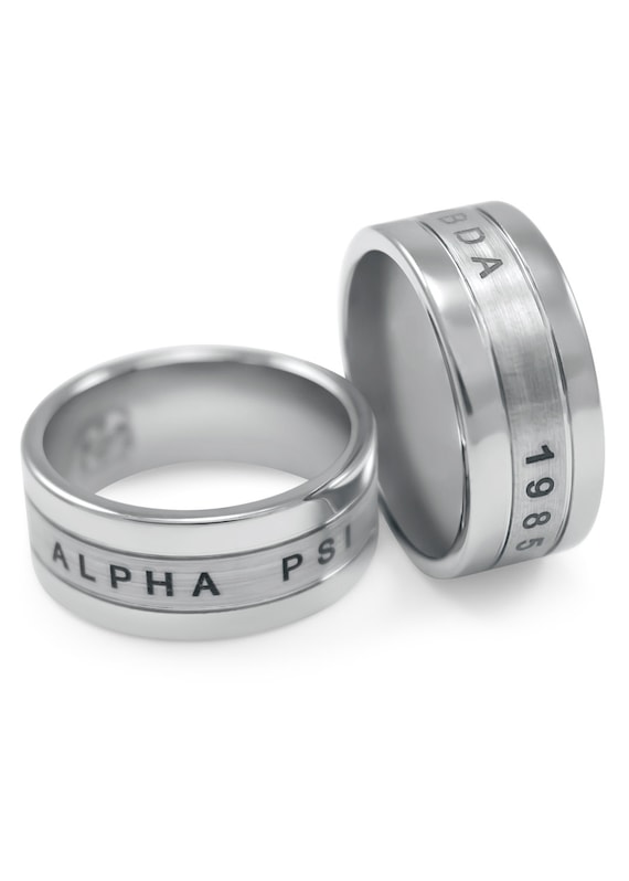 Alpha Psi Lambda Co Ed Fraternity Tungsten Ring // Fraternity 