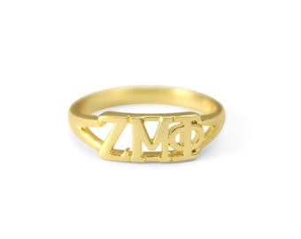 Zeta Mu Phi Sunshine Ring Vergoldet // ZMΦ Sorority schmuck // Sorority geschenke // Geschenke für Sie // Gift Guide // Sorority Merchandise