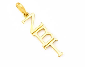 Zeta Beta Tau 14k Solid Gold Pendant // ZBT Fraternity Jewelry // Fraternity Gifts // Fraternity necklace // Big and Little gifts