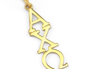 Alpha Chi Omega 14k Solid Gold Pendant // AXO Sorority Jewelry // Sorority Gifts // Sorority necklace // Big and Little gifts // Real Gold