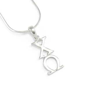 Chi Omega Sterling Silver Lavaliere // ΧΩ Sorority lavaliere // Big and Little gifts // Gifts for Her // Sorority jewelry // Sorority gifts