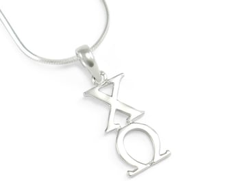 Chi Omega Sterling Silver Lavaliere // ΧΩ Sorority lavaliere // Big and Little gifts // Gifts for Her // Sorority jewelry // Sorority gifts