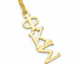 Phi Kappa Sigma 14k Solid Yellow Gold Pendant // ΦΚΣ Fraternity Jewelry // Big and Little Gifts // Solid Gold // Real Yellow Gold Necklace