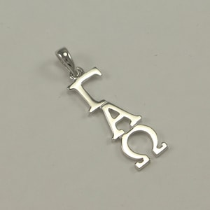 Gamma Alpha Omega Sterling Silver Lavaliere // ΓΑΩ Sorority // Big & Little Gifts // Sorority Lavaliere // Greek Accessories // Necklace