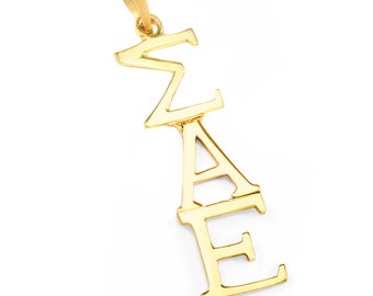 Sigma Alpha Epsilon 14k Solid Gold Pendant // ΣAΕ Fraternity Jewelry // Big and Little Gifts // Lavaliere