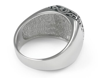 Anello Martellato Quadrato Onice Grande in Argento 925 e onice | Giovanni Raspini Anello Martellato Quadrato Onice Grande in Argento 925 e onice | Giovanni Raspini