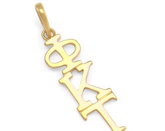 Phi Kappa Tau 14k Solid White Gold Pendant // ΦΚΤ Fraternity Jewelry // Big and Little Gifts // Solid Gold // Real Yellow Gold Necklace