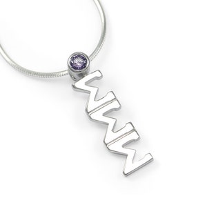 Sigma Sigma Sigma Sterling Silver Lavaliere with Purple Crystal // ΣΣΣ Sorority Jewelry // Sorority Gifts // Lavaliere // Greek