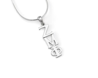 Zeta Mu Phi Sterling Silber Lavaliere // ZMΦ Sorority Schmuck // Sorority Lavaliere // Geschenke für Sie // Griechisch