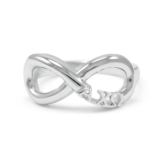 Alpha Chi Omega Sterling Silver Infinity Ring // ΑΧΩ Sorority Jewelry // Sorority Ring // Sorority gifts // Infinity Ring // Infinity