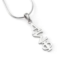Alpha Sigma Phi Sterling Silver Lavaliere Pendant // AΣΦ Fraternity Jewelry // Fraternity Gifts // Fraternity necklace