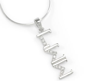 Gamma Sigma Sigma Sterling Silber Lavaliere Set mit simulierten Diamanten / Sorority Jewelry / Sorority Jewelry / Sorority Gifts