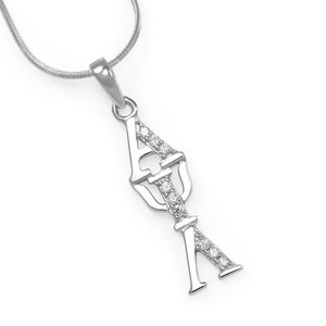 Alpha Psi Lambda Co Ed Sterling Silver Lavaliere with CZs // Lavalieres // Pendants // Fraternity Jewelry // Necklaces // Gifts for Her //