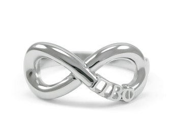 Pi Beta Phi Sterling Silver Infinity Ring // ΠΒΦ Sorority Jewelry // Sorority Infinity Rings // Greek Gear // Sorority gifts // Greek Life