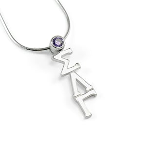 Sigma Lambda Gamma Sterling Silver Lavaliere with Purple Crystal // ΣΛΓ Sorority Jewelry // Sorority gifts // Initiation Gifts