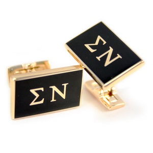 Sigma Nu Manschettenknöpfe (vergoldet) / ΣΝ Brüderlichkeit Geschenke / Brüderlichkeit Zubehör / griechischen Buchstaben Merch / griechische Leben / Einleitung / Manschettenknöpfe