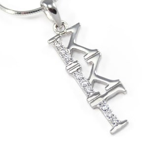 Kappa Kappa Gamma Sterling Silver Lavaliere set with simulated Diamonds // ΚΚΓ Sorority Jewelry // Gifts for Her // Sorority Gift // Pendant