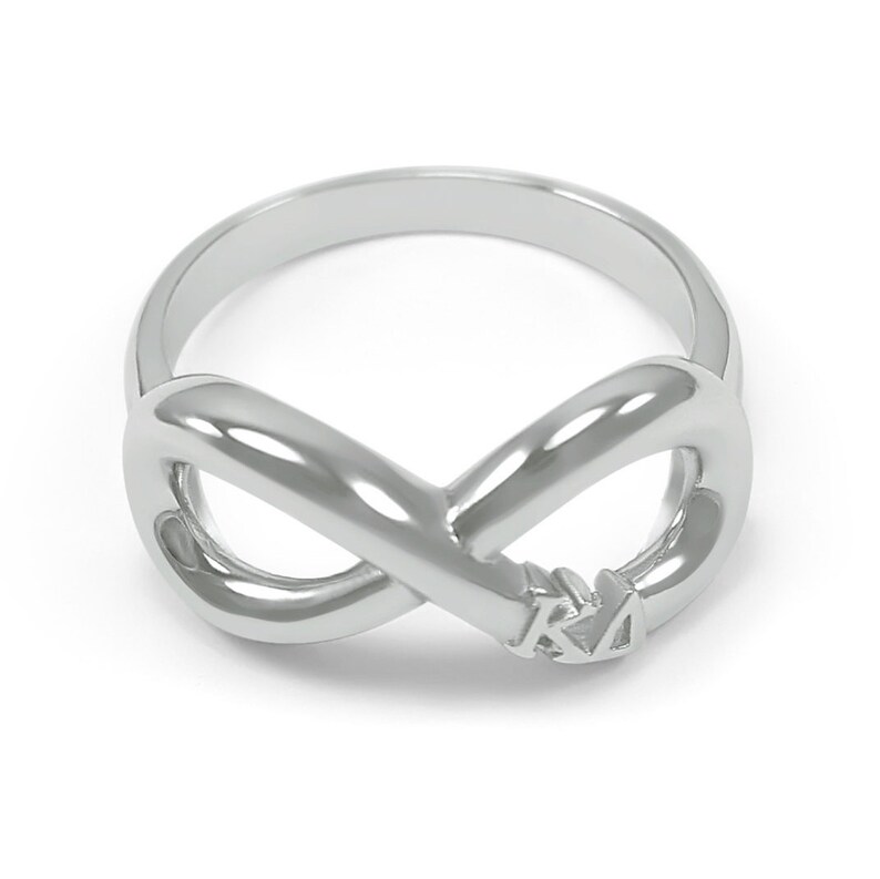 Kappa Delta Pi Sterling Silver Ring With CZs - Size 7, Handcrafted Sorority Jewelry - View #6