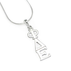 Phi Delta Epsilon Sterling Silver Lavaliere // Sorority Gifts // Big & Little Gifts // Sorority Lavaliere // Greek Accessories // Pendant
