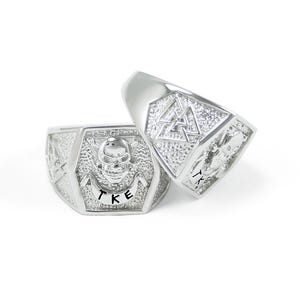 Tau Kappa Epsilon Sterling Silver Ring with Crest and Side Letters // Fraternity Gifts / Tau Kappa Epsilon