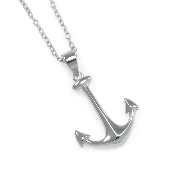 Nautical Sterling Silver Anchor Pendant Anchor Necklace Anchor