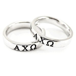 Alpha Chi Omega Sterling Silver Ring with Black Enamel// Sorority Rings // AXO // Sorority Jewelry // Big and Little gifts // Gifts for her