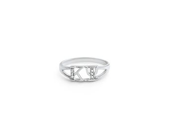 Kappa Psi sterlingsilverring med cZ:er // Kappa Psi-presenter // Kappa Psi-ring // Gåvor till studentföreningar // Ringar till studentföreningar // Examenspresenter