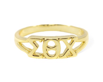 Sigma Theta Chi Sunshine Gold plated Ring // ΣΘΧ Sorority jewelry // Sorority gifts //  Gifts For Her // Gift Guide // Sorority Merchandise